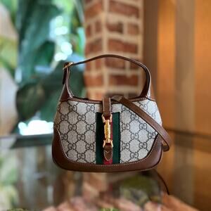 GUCCI Jackie 1961 Mini Coated Canvas Hobo Bag